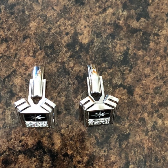 Vintage Silver/Black Matte Cuff Links - Picture 3 of 5